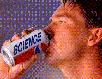 Man drinking can that says science Giphy